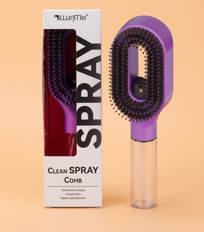 Brosse à cheveux démêlante 3-en-1 avec pulvérisateur
