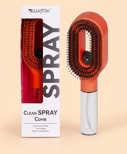 Brosse à cheveux démêlante 3-en-1 avec pulvérisateur
